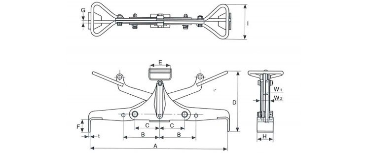 鷹牌UGHA型U字溝用夾具尺寸圖 鷹牌UGHA型U字溝用夾具尺寸圖