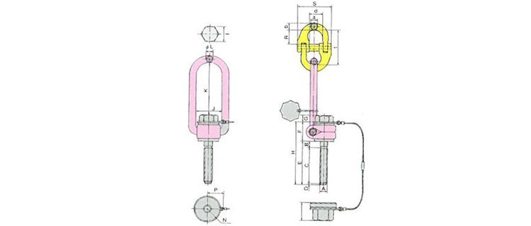 鷹牌VLGR型建筑孔吊用夾鉗尺寸圖