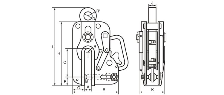 LSC型遙控操縱式鉤環尺寸圖