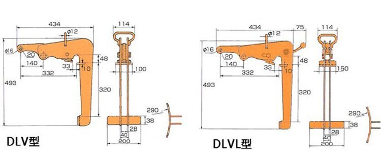 DLV DLVL圓鐵桶專用夾具尺寸圖 DLV DLVL圓鐵桶專用夾具尺寸圖