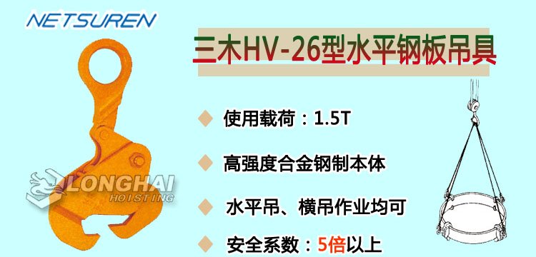 HV 26水平鋼板吊具產品介紹 HV 26水平鋼板吊具產品介紹