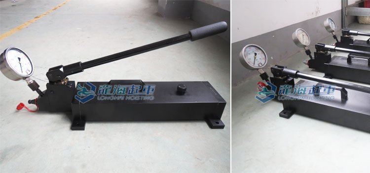 帶壓力表手動液壓泵實(shí)物圖