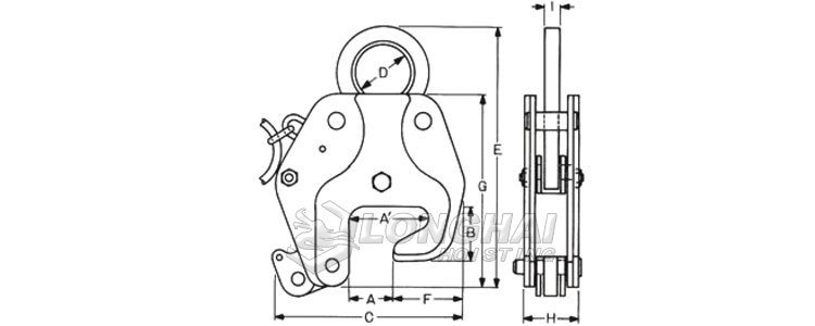 BCL板狀閥體用鋼板夾鉗結(jié)構(gòu)尺寸圖 BCL板狀閥體用鋼板夾鉗結(jié)構(gòu)尺寸圖